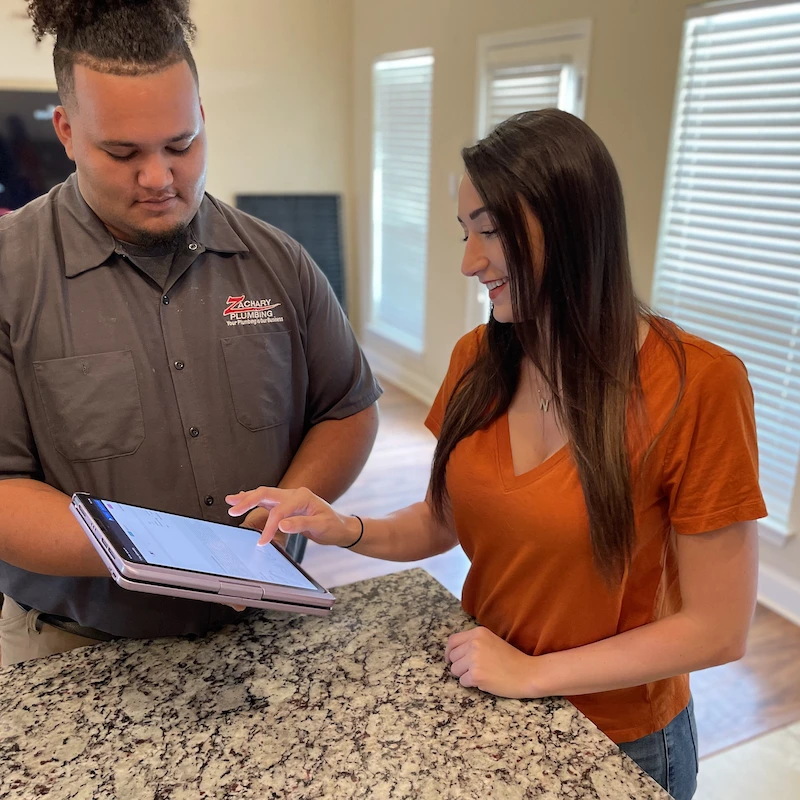 zachary plumbing louisiana technician guaranteed price with customer